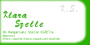 klara szelle business card